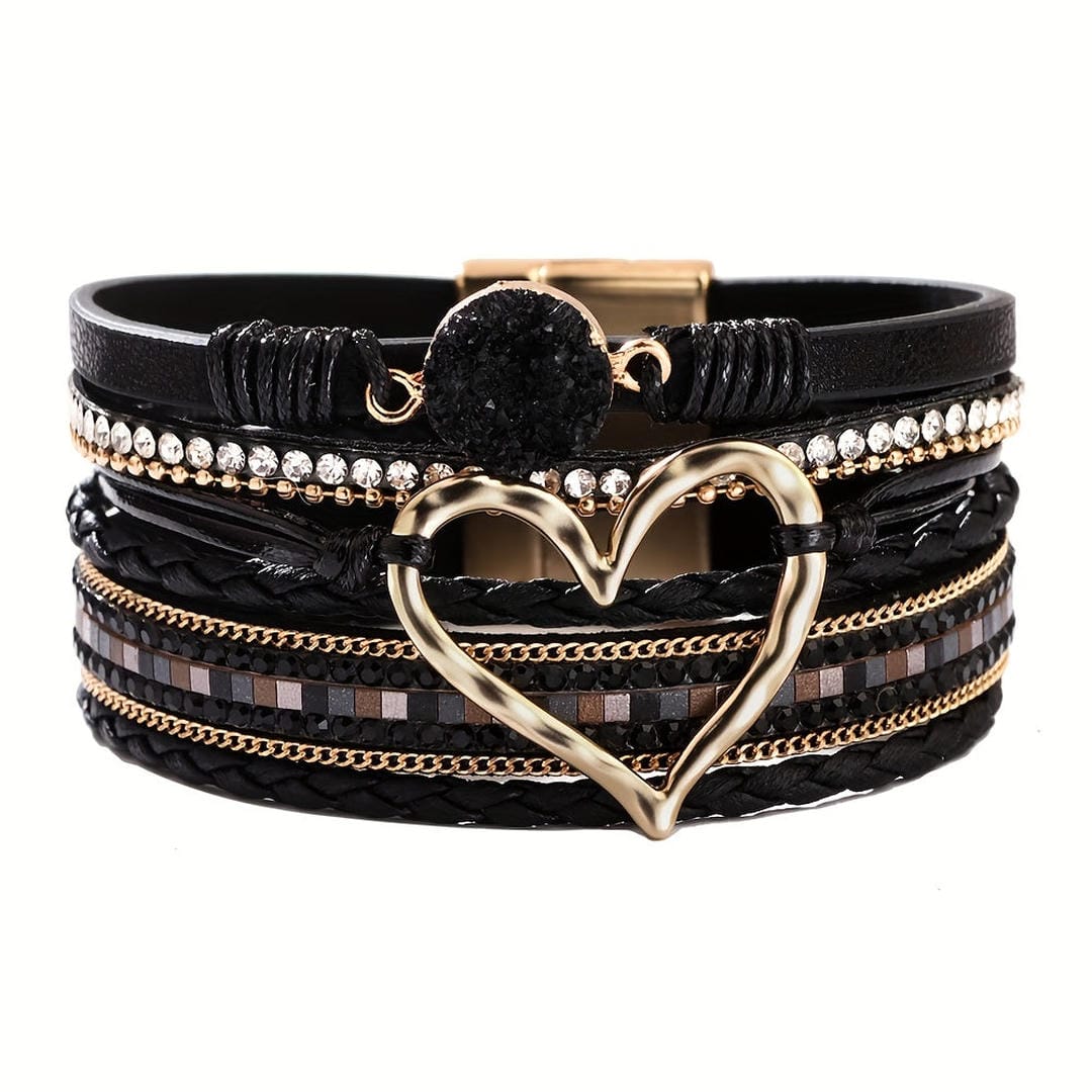 Bracelet bohème en cuir multi-couches