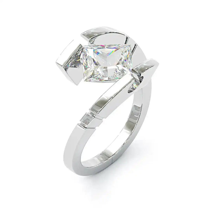 Open Silver Ring with Vintage Zirconia