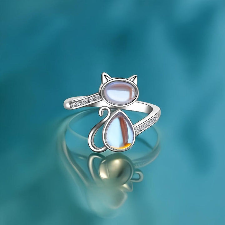 Bague enroulée avec Opale Chat