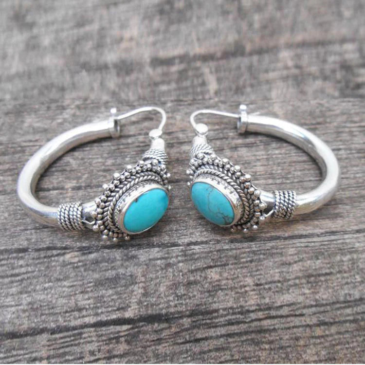 Chandra Retro Turquoise Earrings
