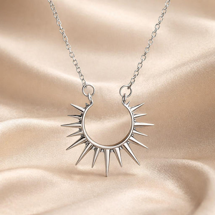 Collier Pendentif en Or Blanc Tournesol