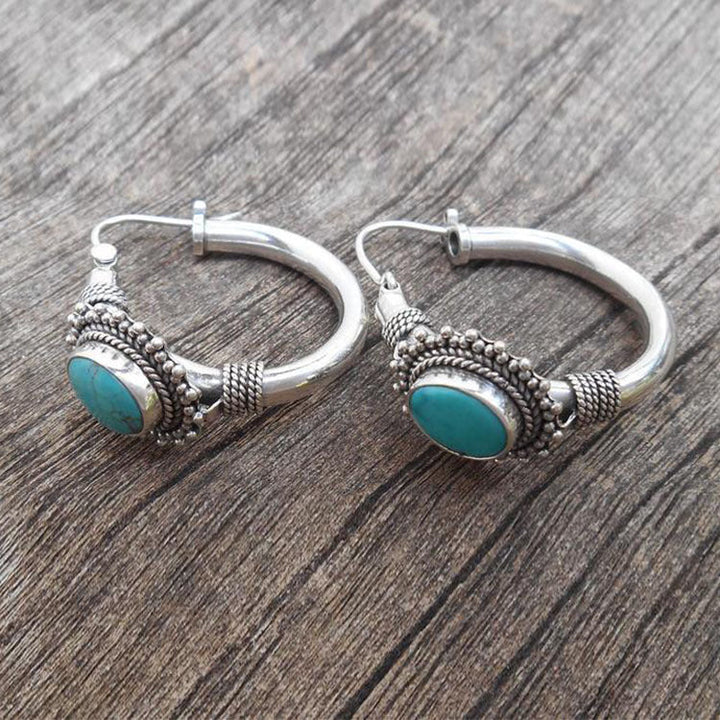 Chandra Retro Turquoise Earrings
