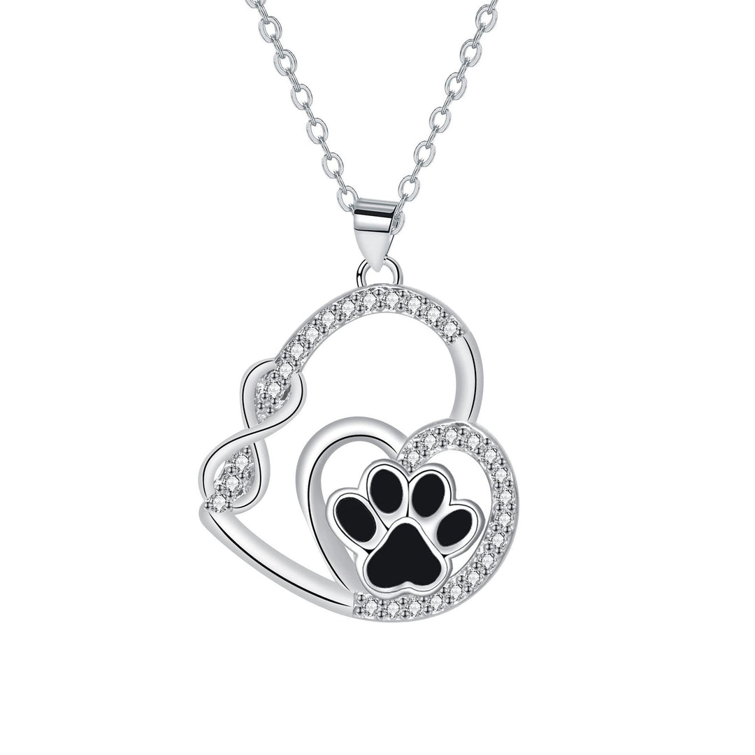 Pendentif Collier Infini Double Amour Empreinte de Pattes