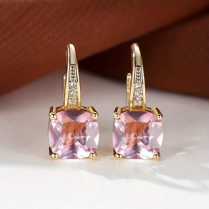 Mystical Stone Hoop Earrings | Gold