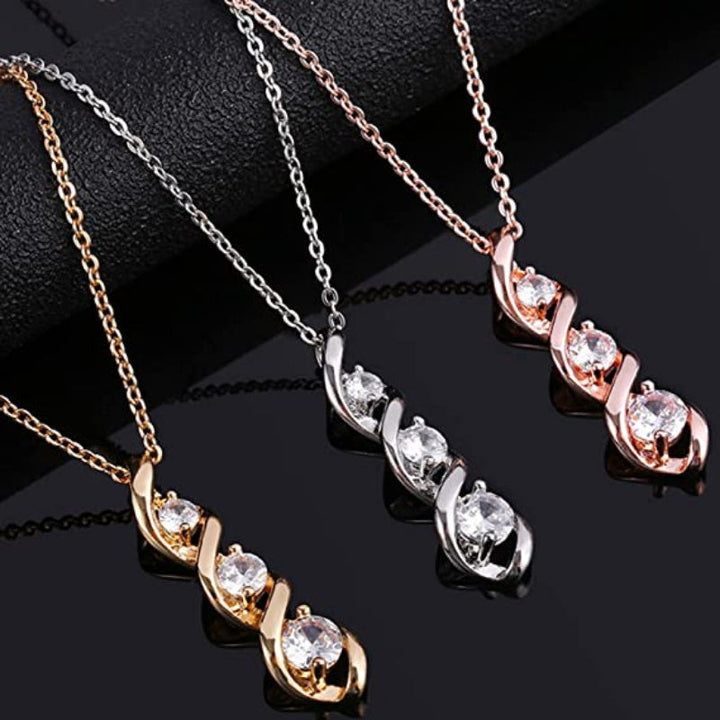 Collier Infini en Zirconium Or Blanc