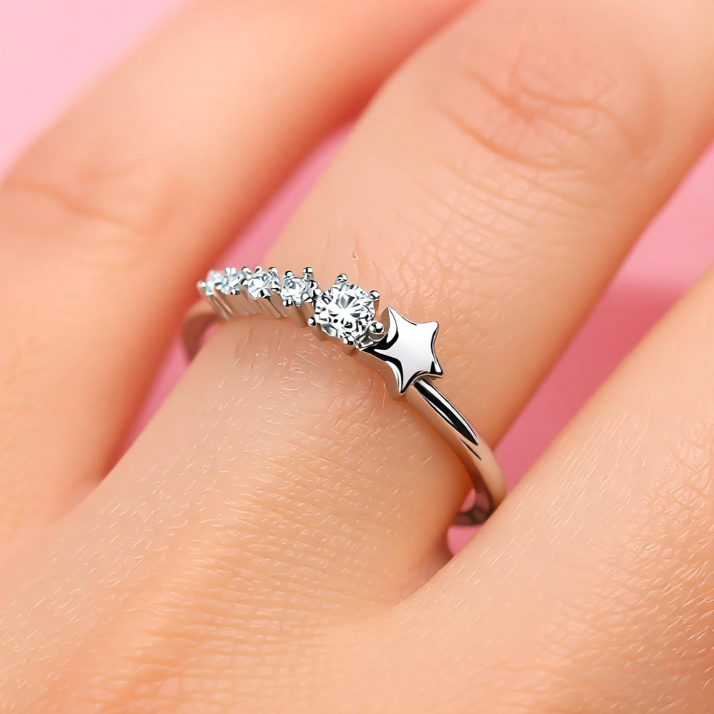 Bague Classique en Zirconium Étoile
