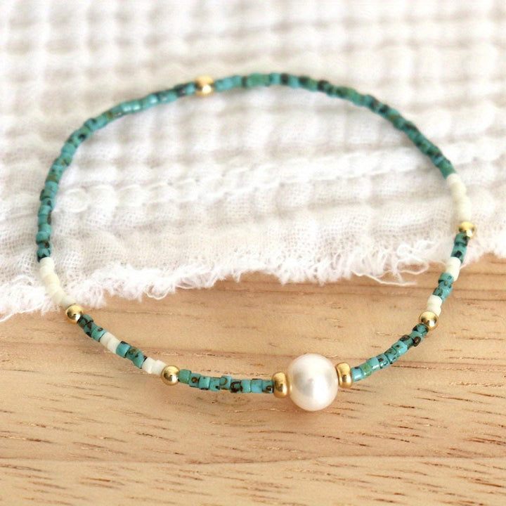 Bracelet en perles de graines côtières
