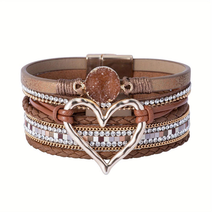 Bracelet bohème en cuir multi-couches