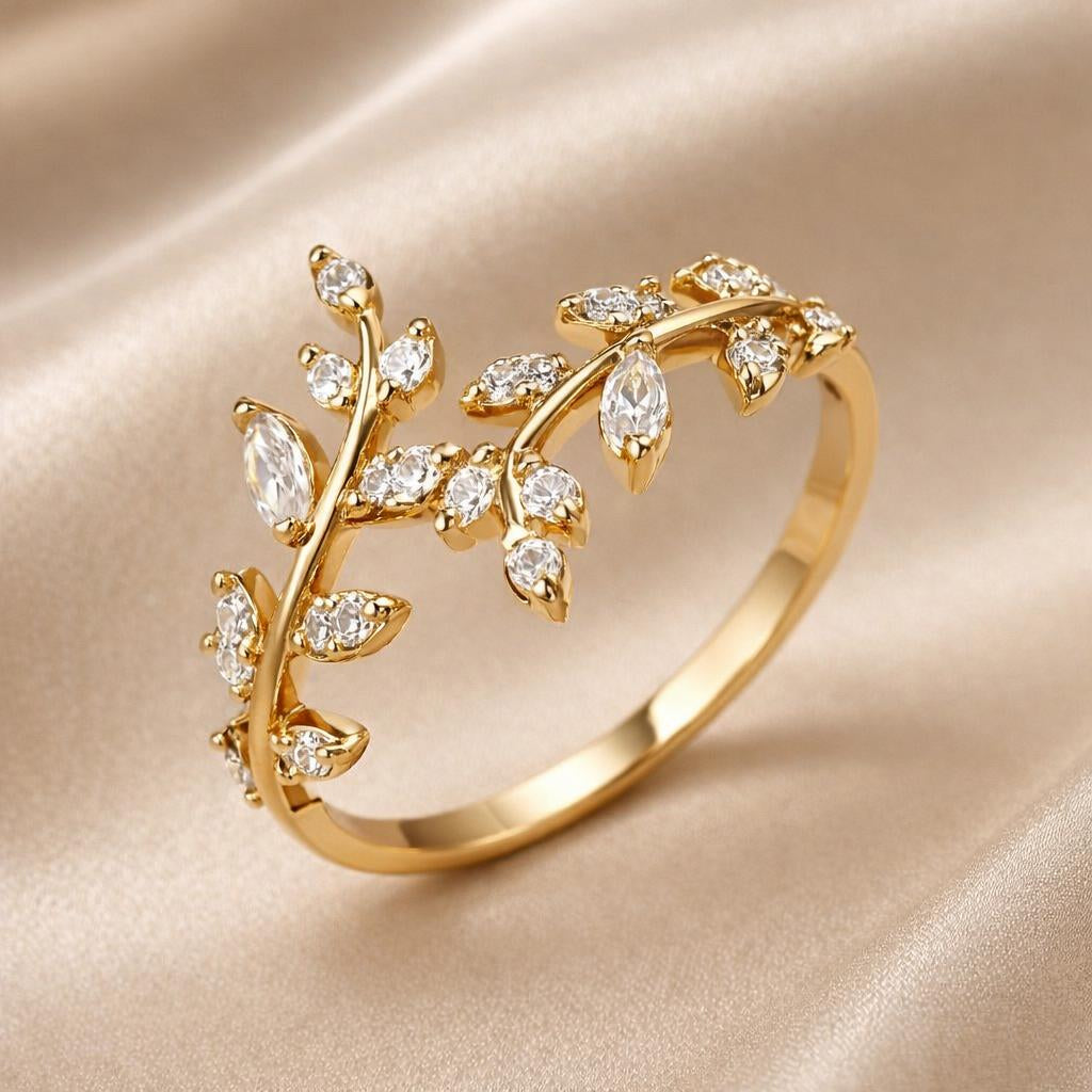 Bague Vigne en Zircone Or Blanc