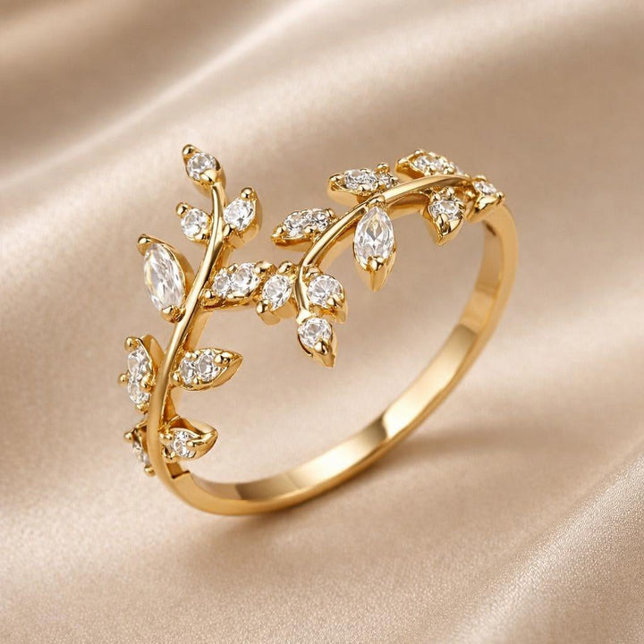 Bague Vigne en Zircone Or Blanc
