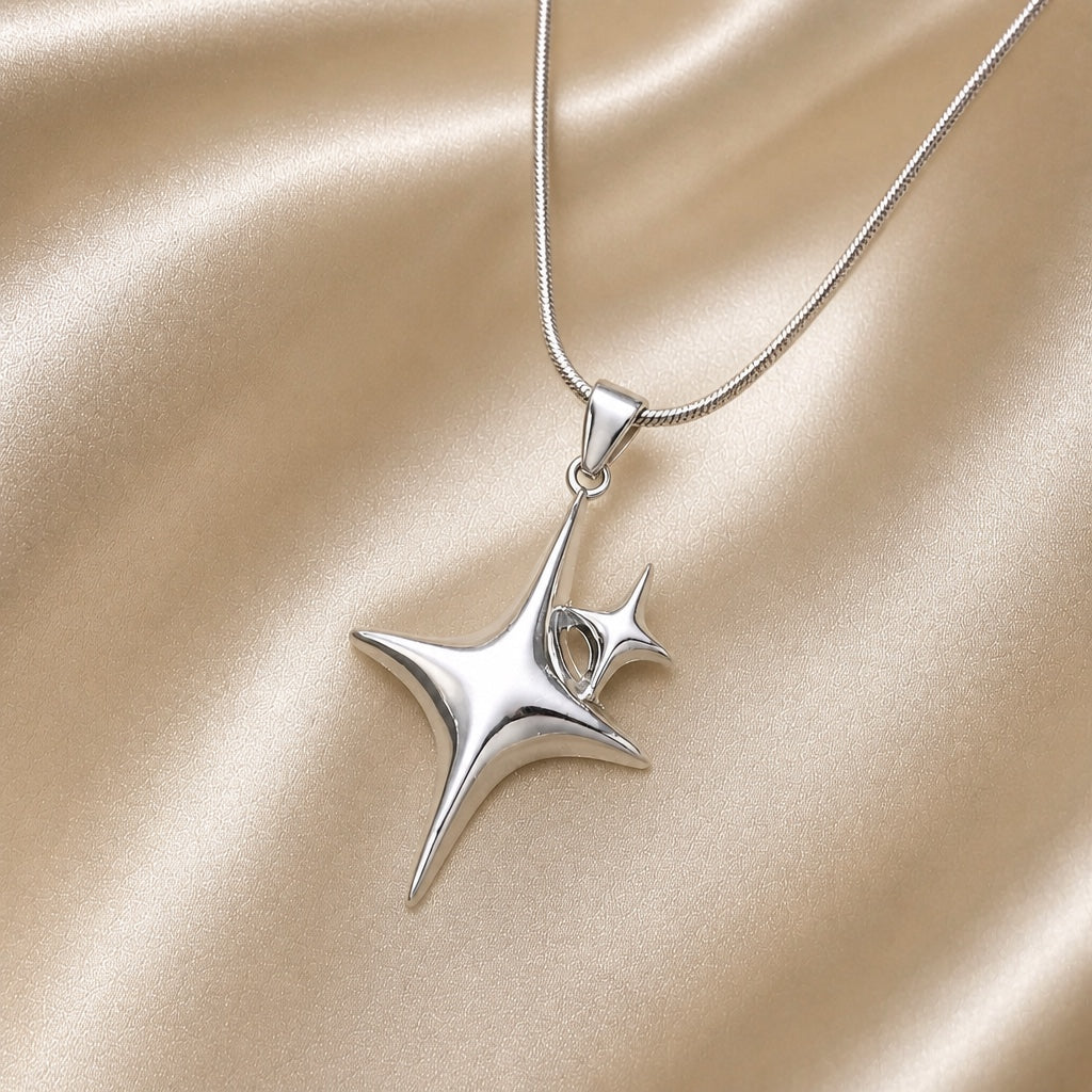 Collier en Or Blanc Étoile du Nord