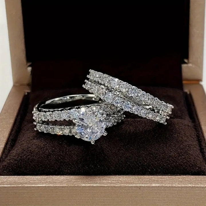 Ensemble de Bagues Empilables en Zirconium de Luxe
