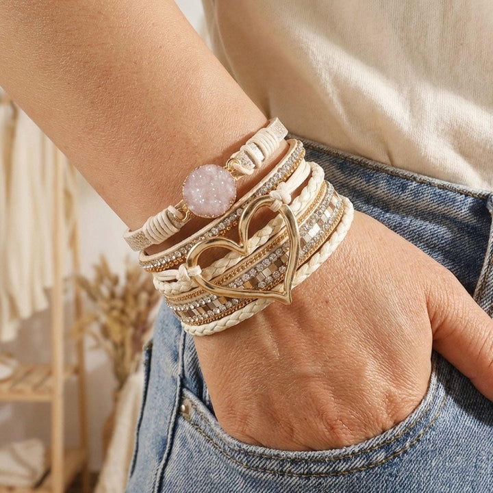 Bracelet bohème en cuir multi-couches