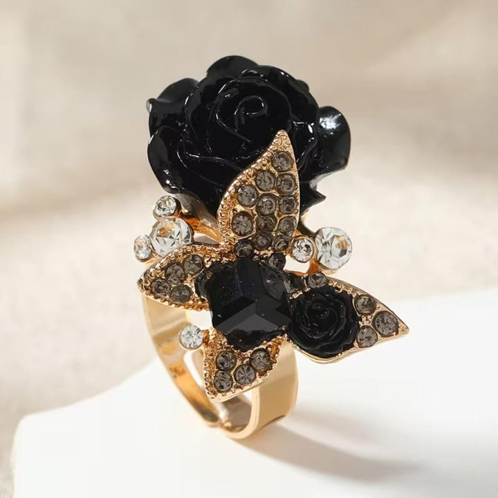 Bague Florale en Émeraude Rose