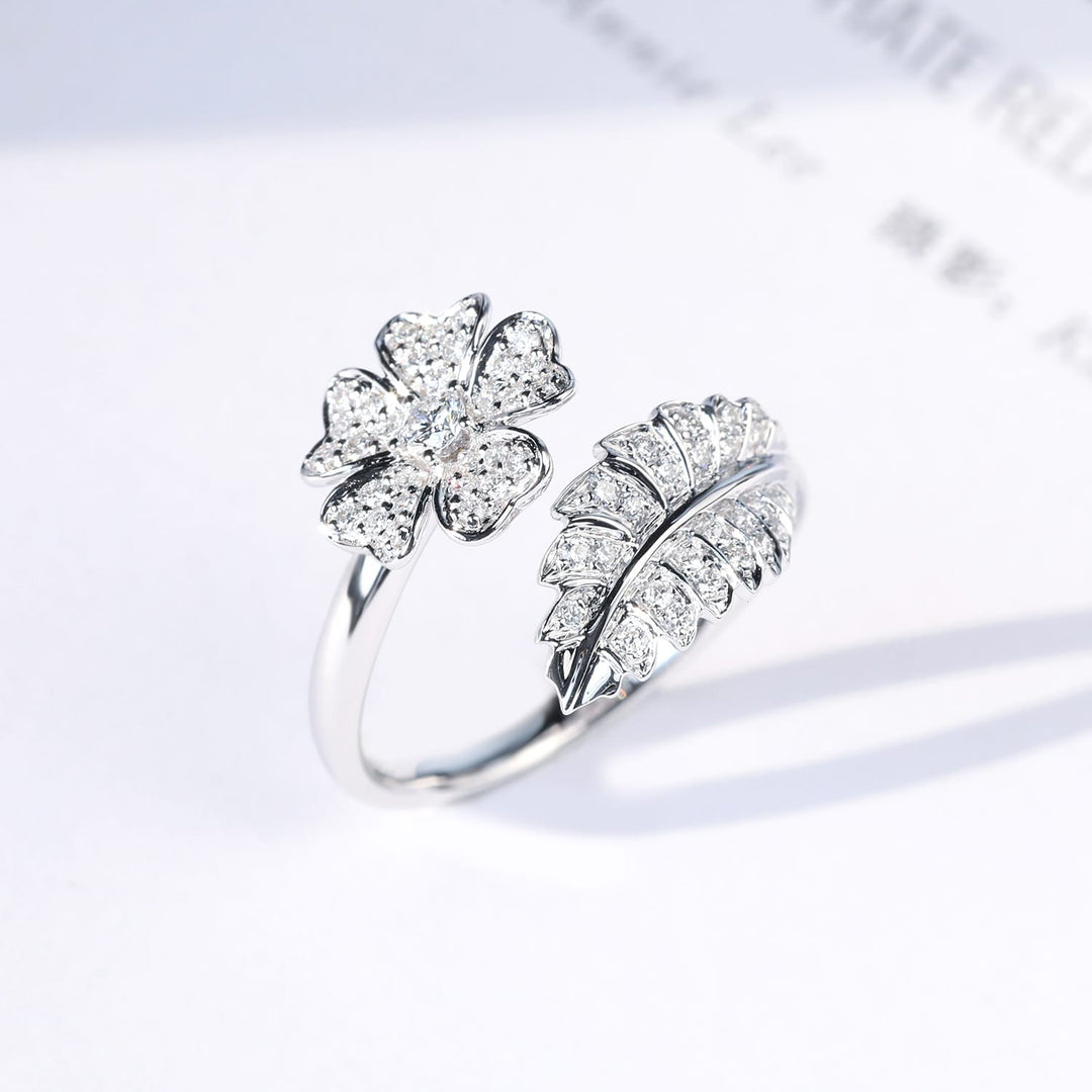 Bague Fleur Épanouie en Zirconium
