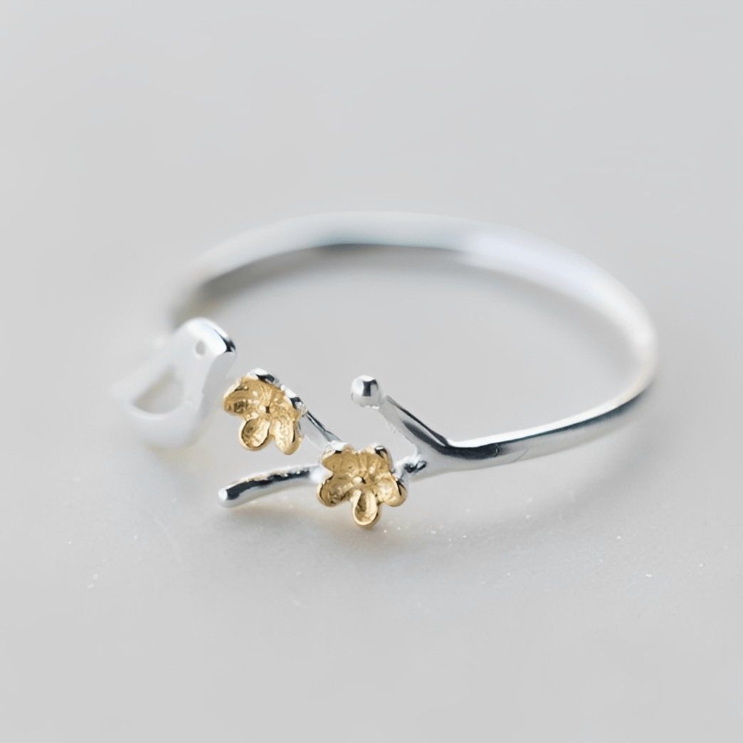 Bague Fleurie Double