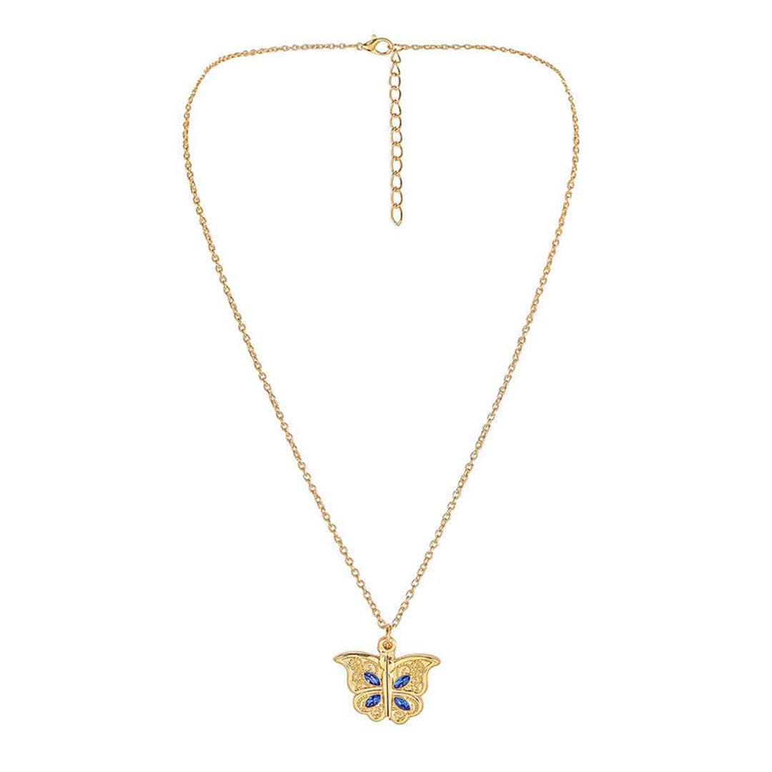 Collier Pendentif Papillon avec Message Secret