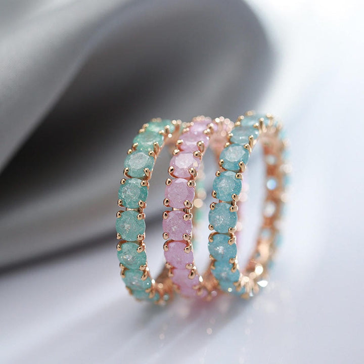 Bague Éternité en Cristal Aqua