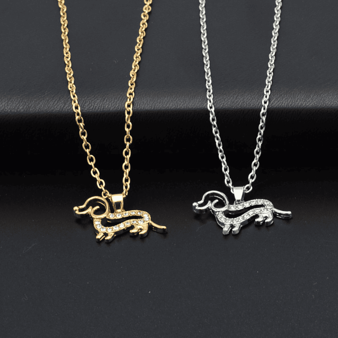 Collier Pendentif en Zirconium Teckel