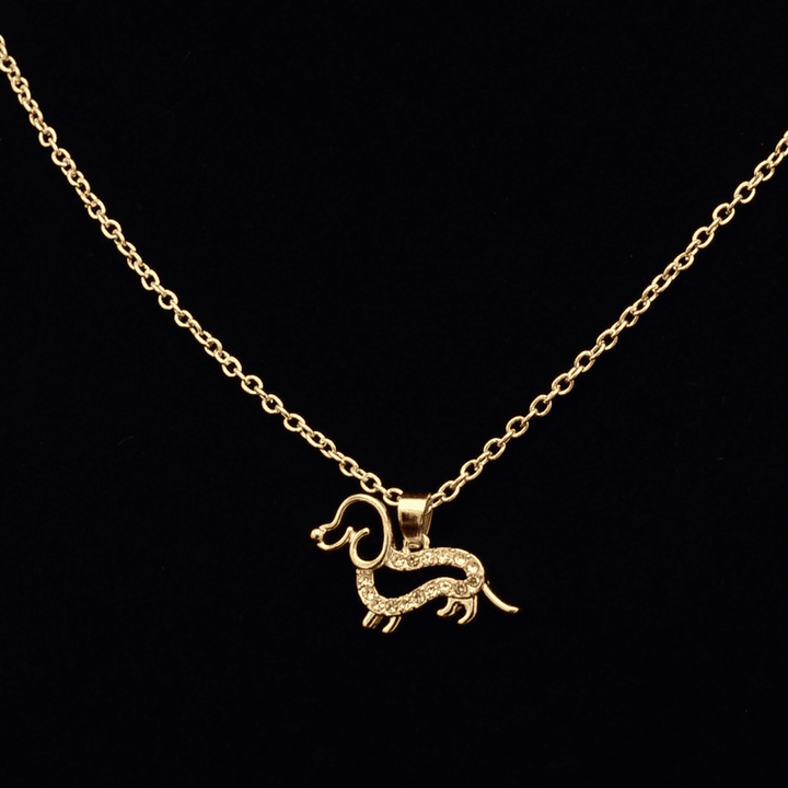 Collier Pendentif en Zirconium Teckel