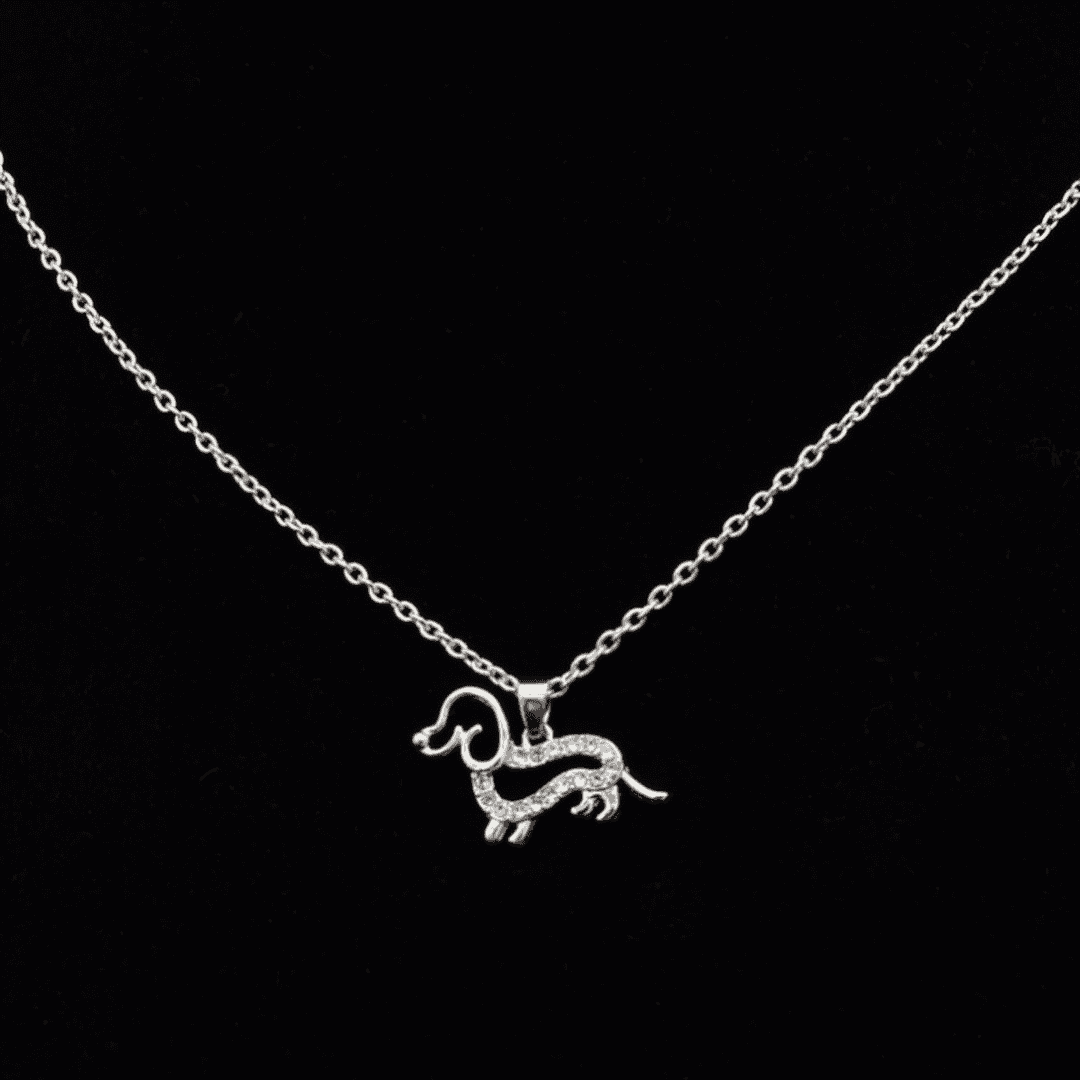 Collier Pendentif en Zirconium Teckel