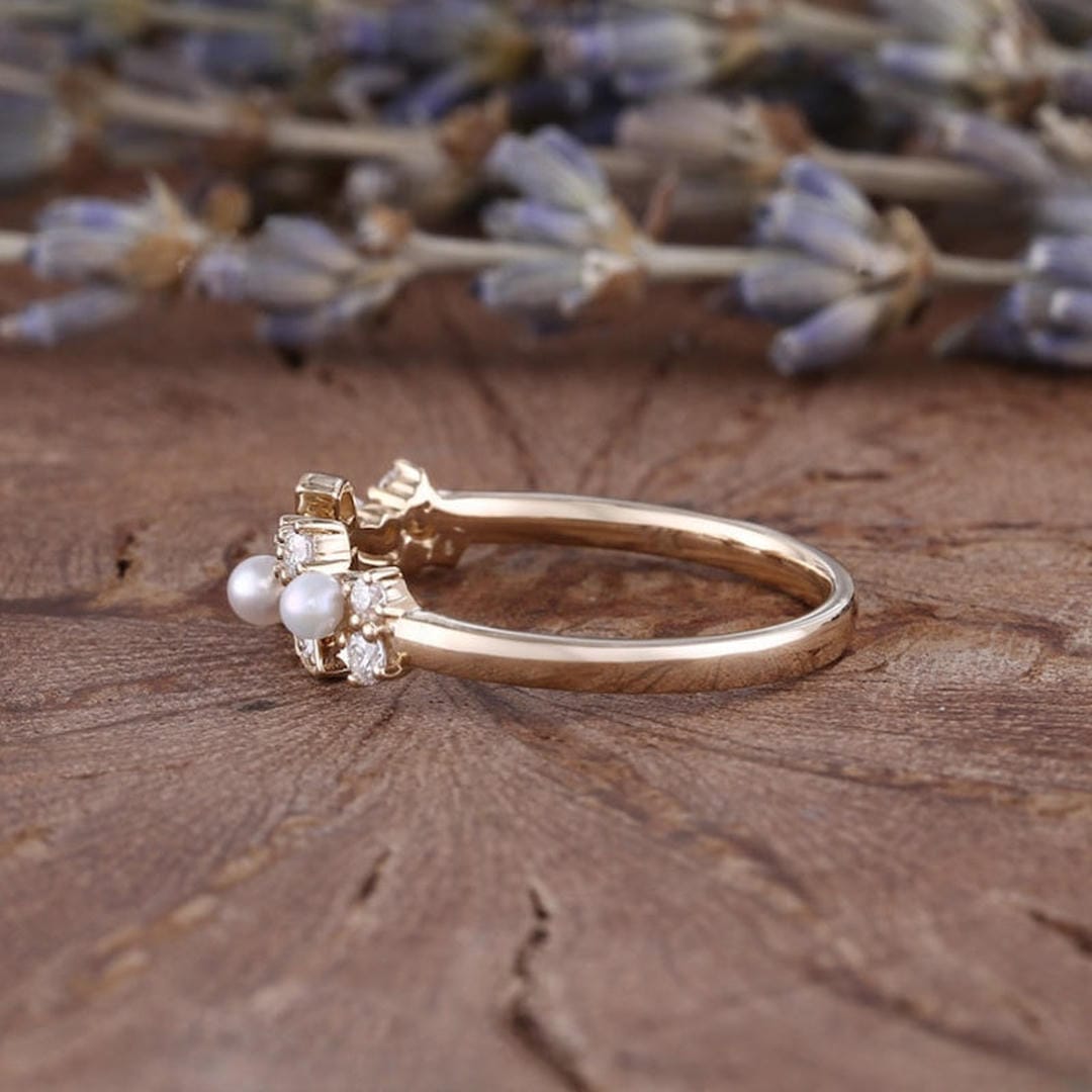 Bague Vigne Fleurie avec Perle d&
