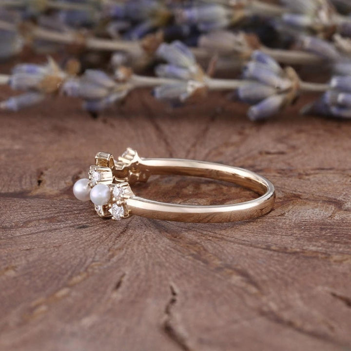 Bague Vigne Fleurie avec Perle d&
