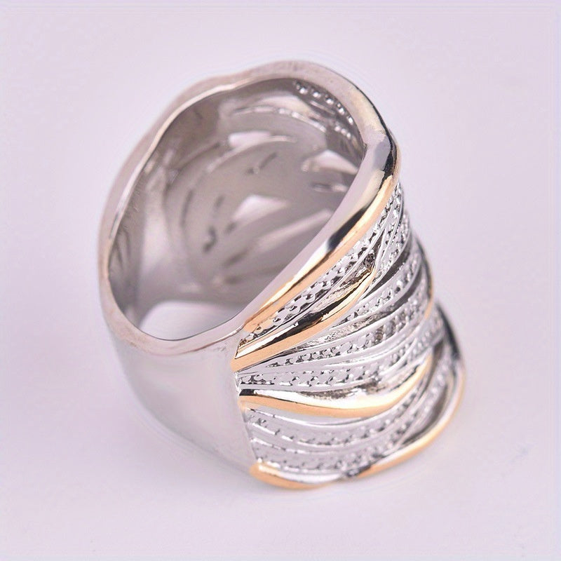 Bague Multi-Couches Enveloppée de Zirconium Créatif