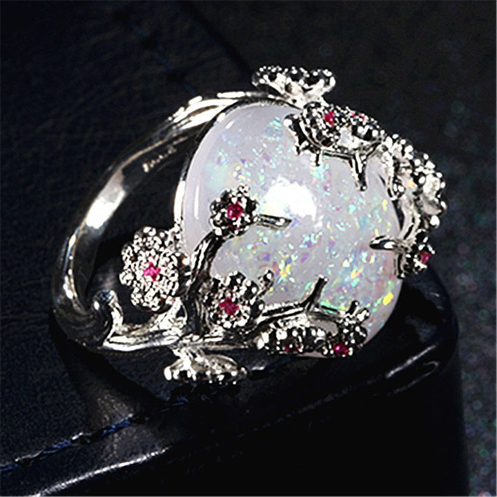 Bague Déclaration Opale Florale Éclatante