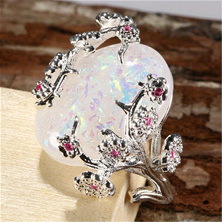 Bague Déclaration Opale Florale Éclatante