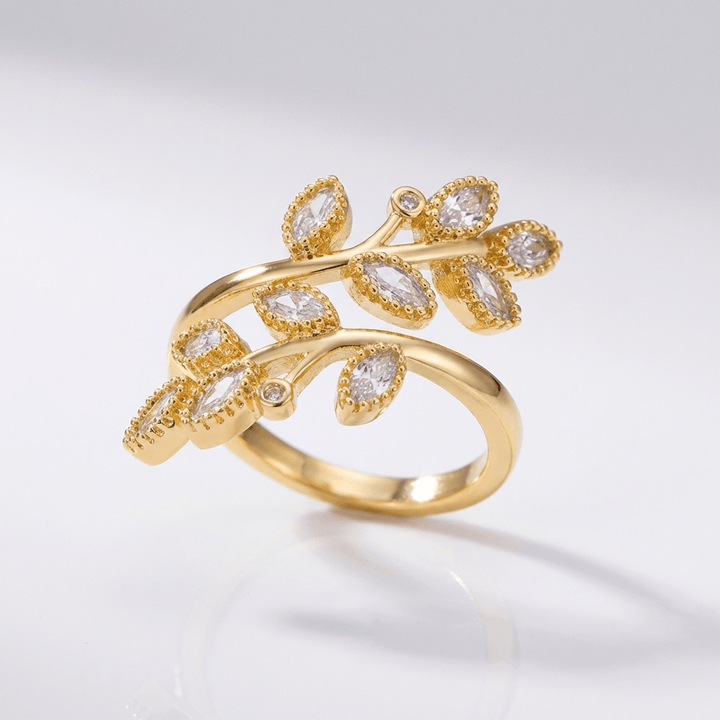 Bague de Luxe en Feuille Enveloppante