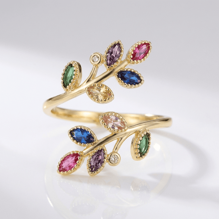 Bague de Luxe en Feuille Enveloppante