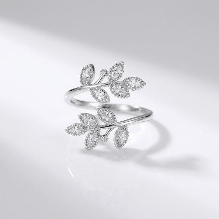 Bague de Luxe en Feuille Enveloppante