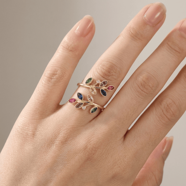Bague de Luxe en Feuille Enveloppante