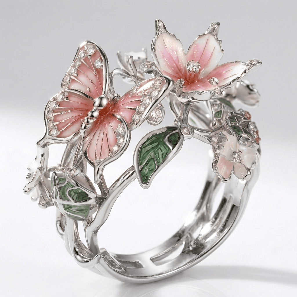 Bague Papillon Argenté Rêveuse