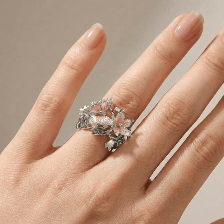Bague Papillon Argenté Rêveuse