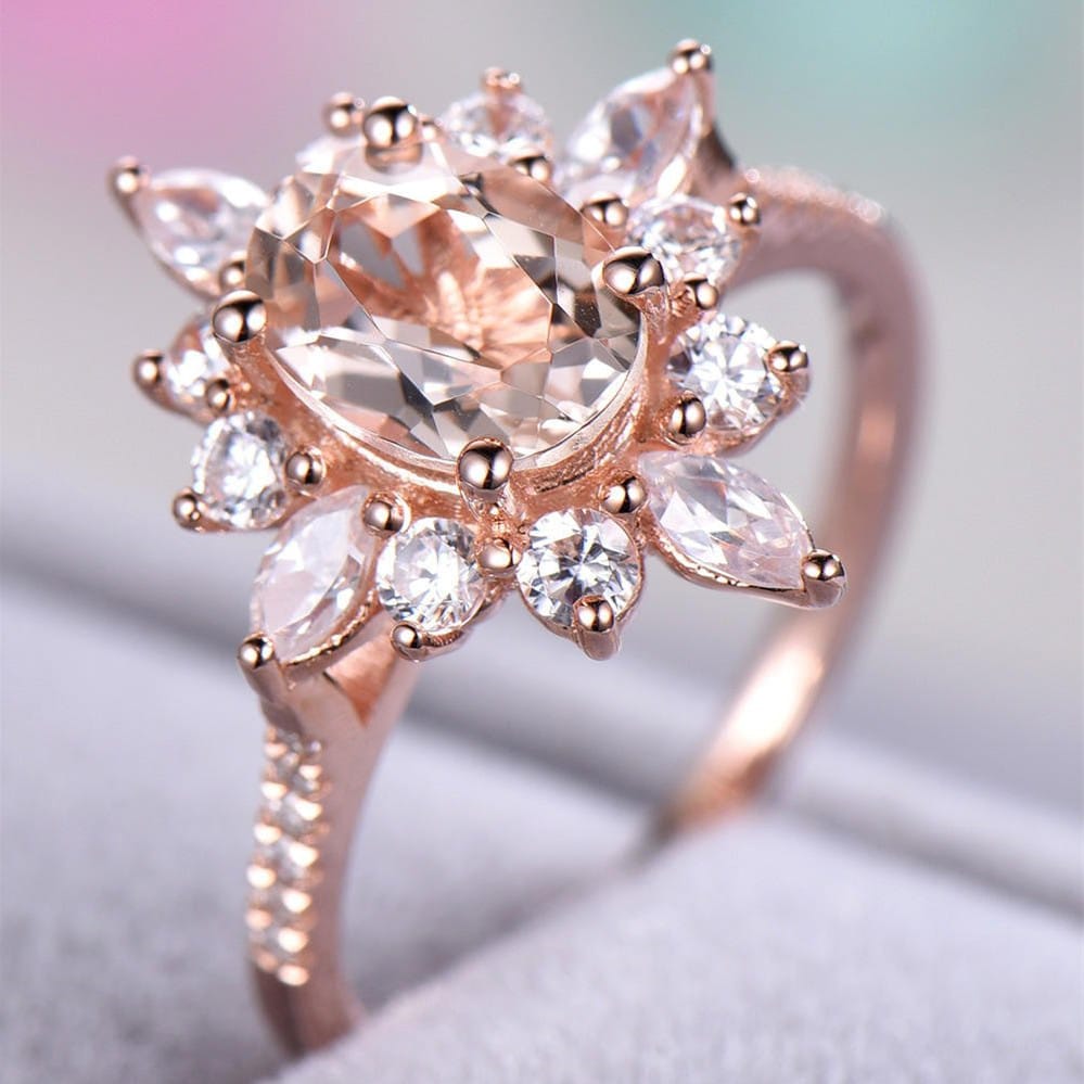 Bague de couronne en cluster luxueux