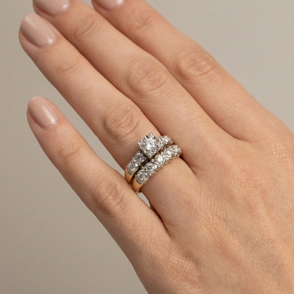 Bague Classique en Zirconium Fleurie