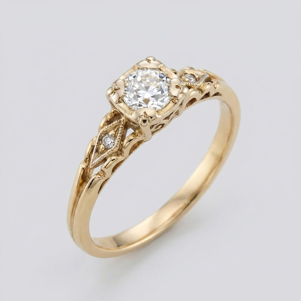 Bague Héritage en Zirconium Doré