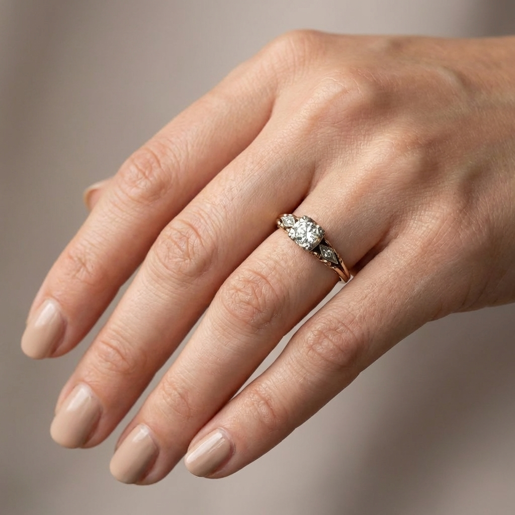 Bague Héritage en Zirconium Doré