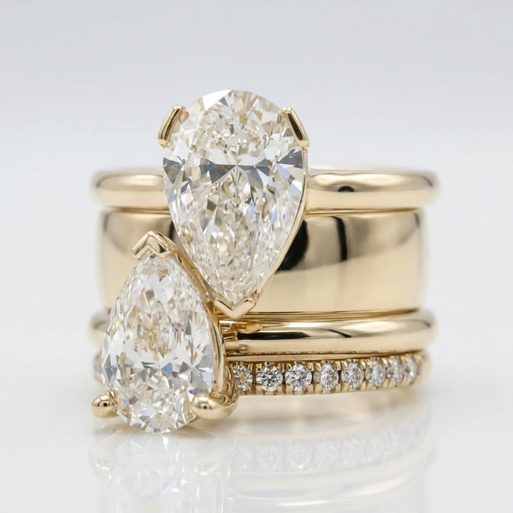 Bague en Zirconia Double Poire