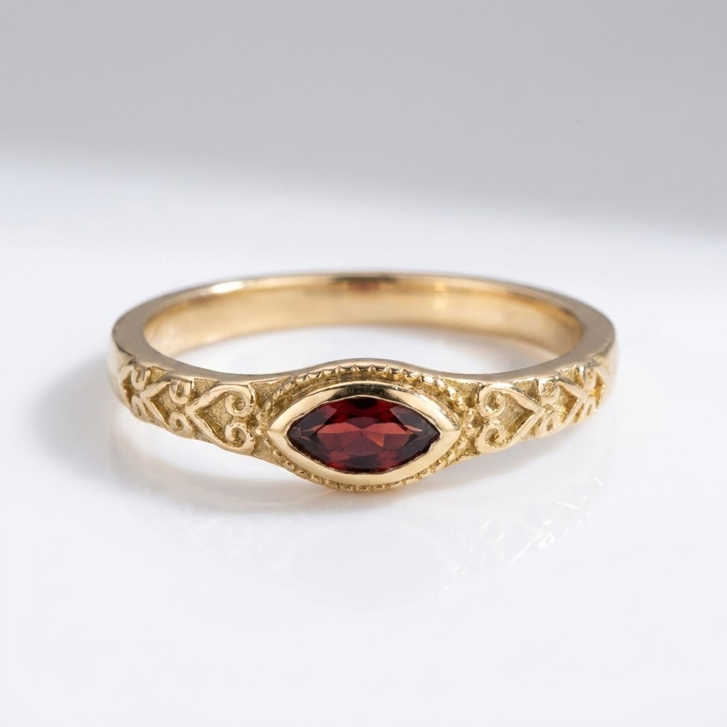 Bague Vintage en Pierre Rouge