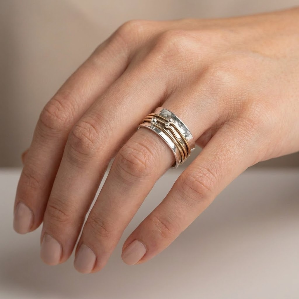 Bague Spinner Bi-Ton