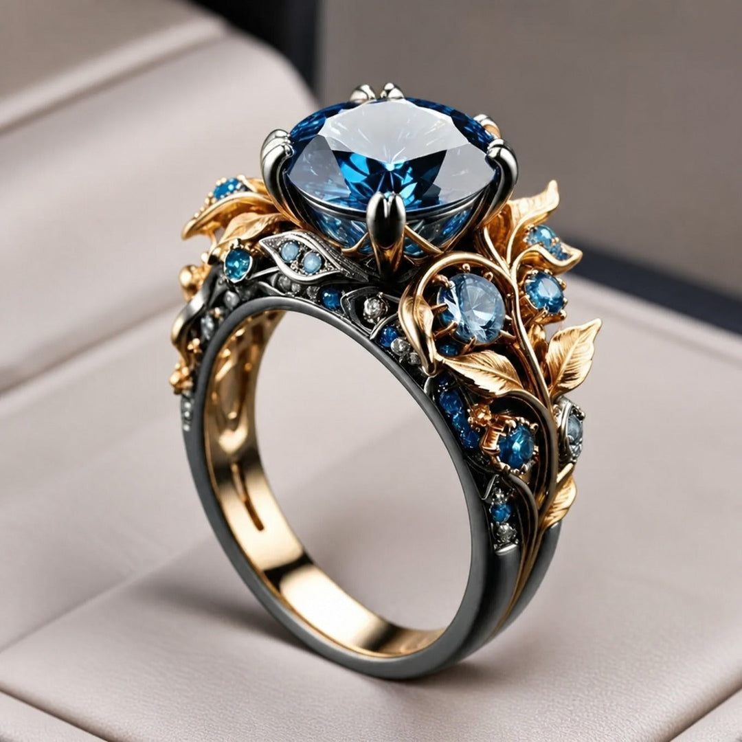 Bague en cristal Fleur Azure Épanouie