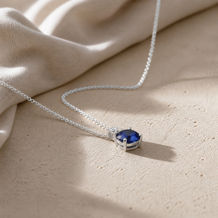 Collier en Saphir à Taille Ronde