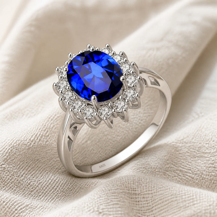 Bague de fiançailles en saphir royal