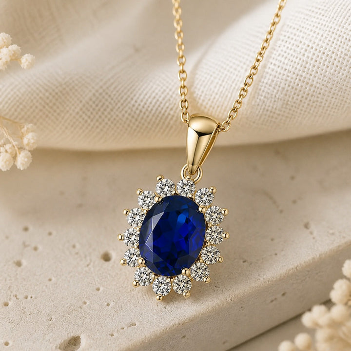 Pendentif Radiance en Saphir Bleu