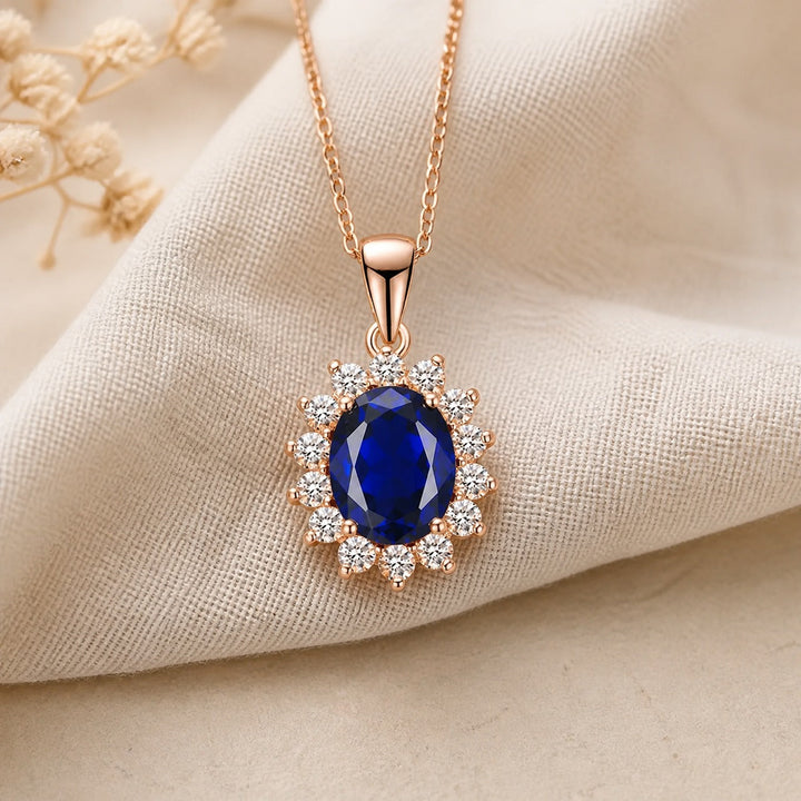Pendentif Radiance en Saphir Bleu