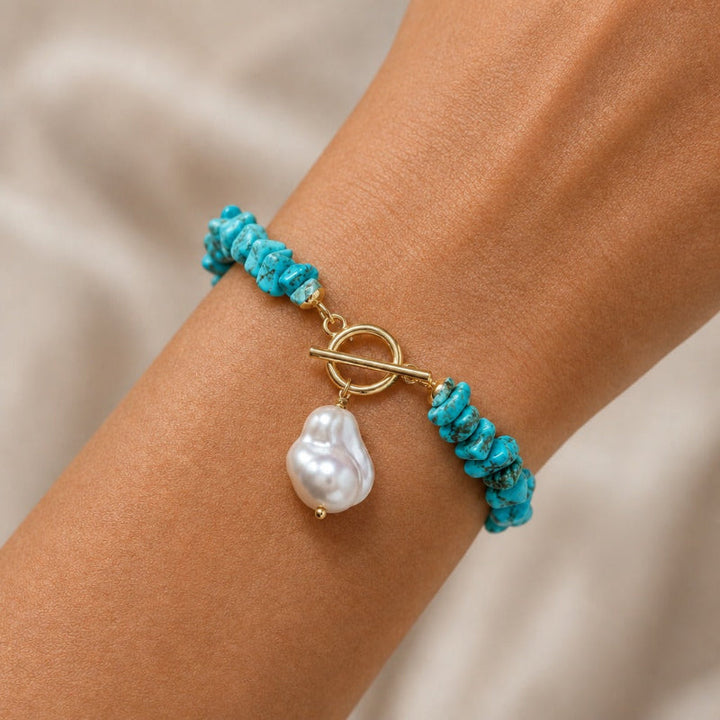 Ensemble de Collier et Bracelet en Turquoise