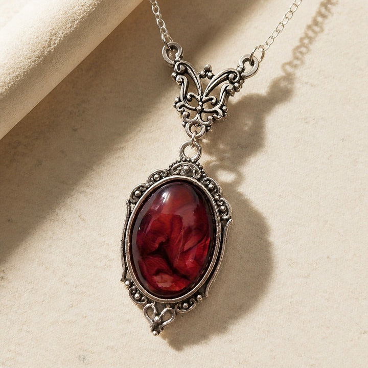 Collier en Gemme Cramoisi de Style Victorien